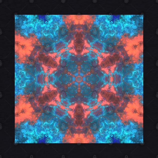 Psychedelic Hippie Flower Red and Blue by WormholeOrbital